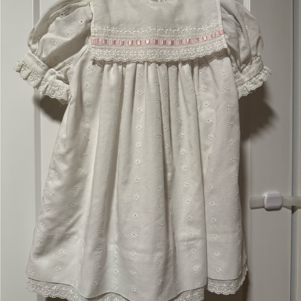 Vintage The Children’s Hour by Jan Briggs White Eyelet Dress Heirloom 24M